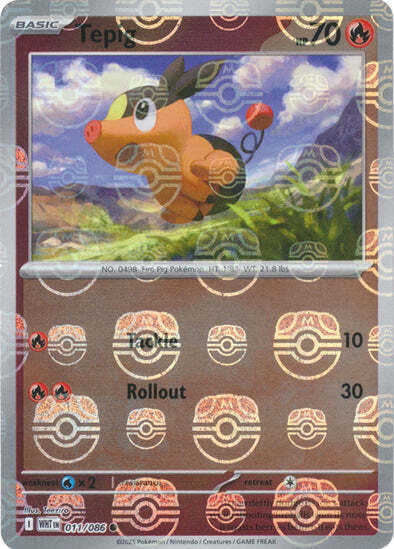 White Flare Tepig #11/86 Masterball Holo